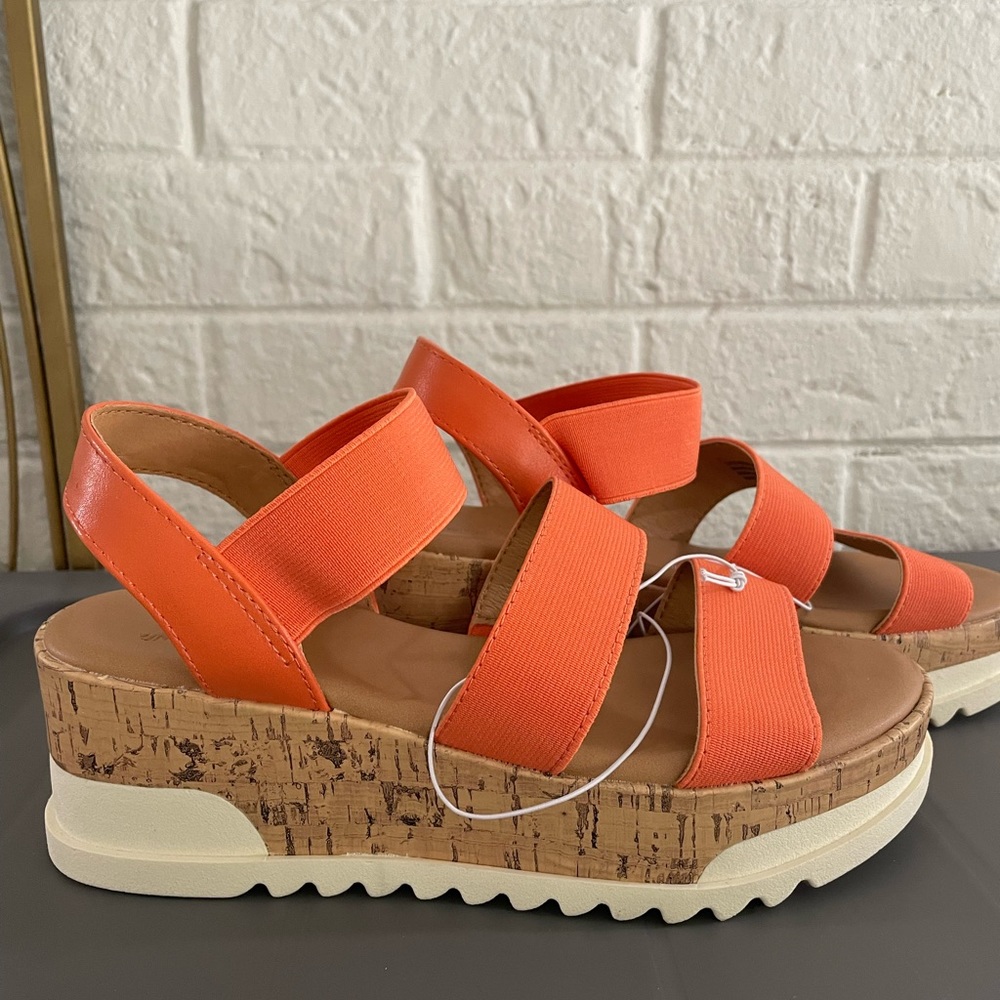 Universal Thread Benni Heel Sporty Platform Sandals Contoured/orange /6.5/